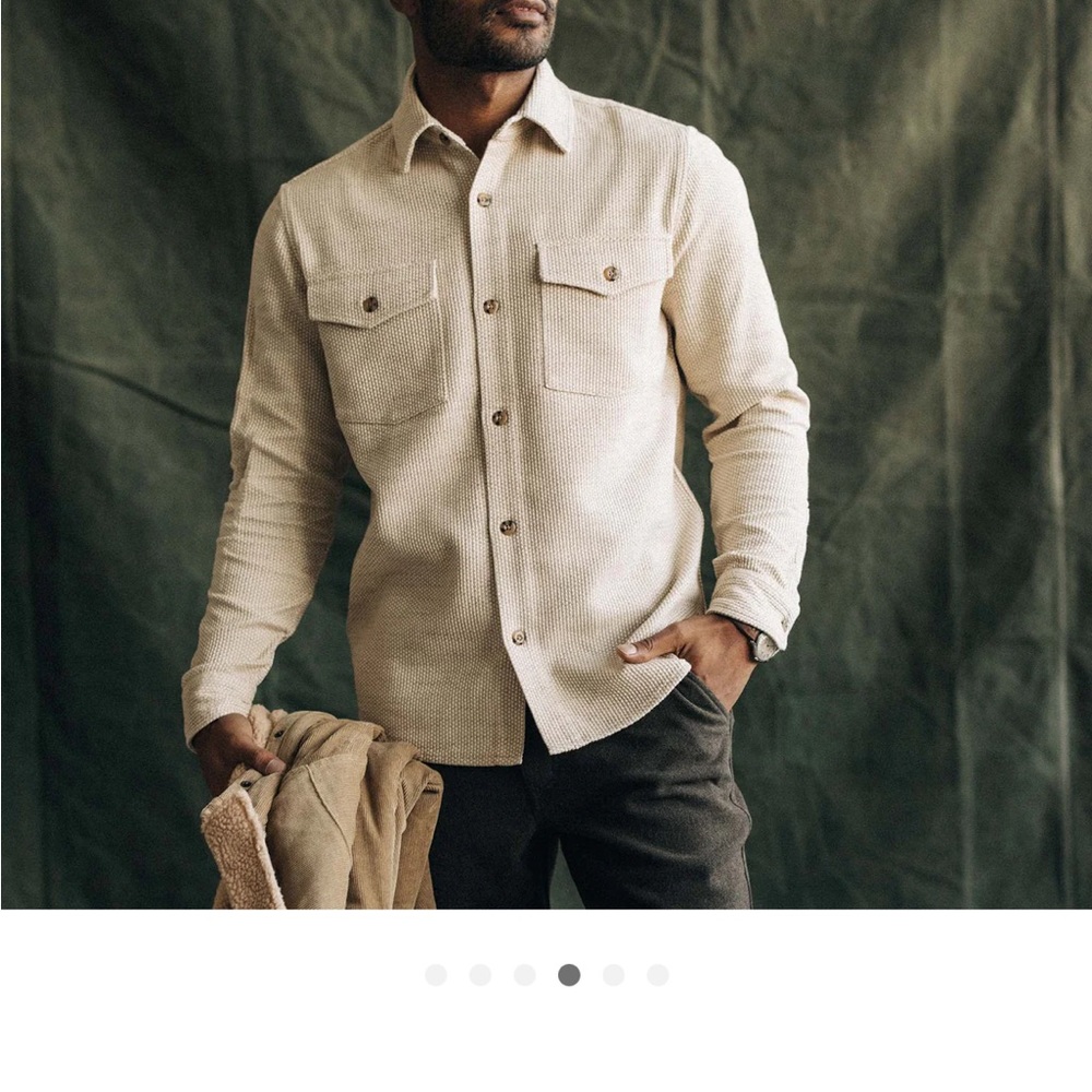 NWT Taylor Stitch Point Shirt in Natural Sashiko, size Large